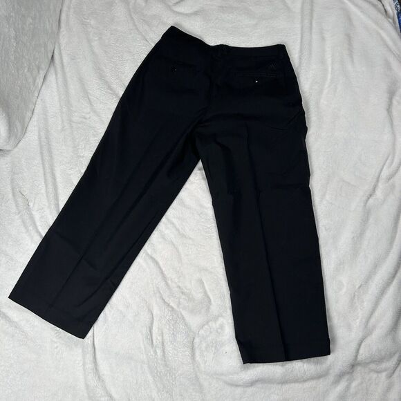 Adidas Women Athletic Black Cotton Capri Pants Button Fly 10 Casual - Picture 2 of 4